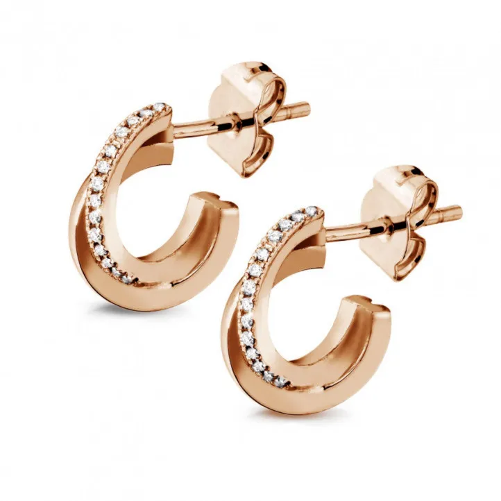 0.20 quilates pendientes diamantes diseño en oro rojo 